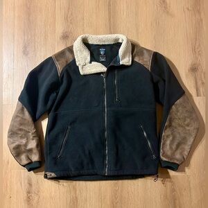 Men’s kuhl alpenwurxs full zip fleece jacket black/suede sz large